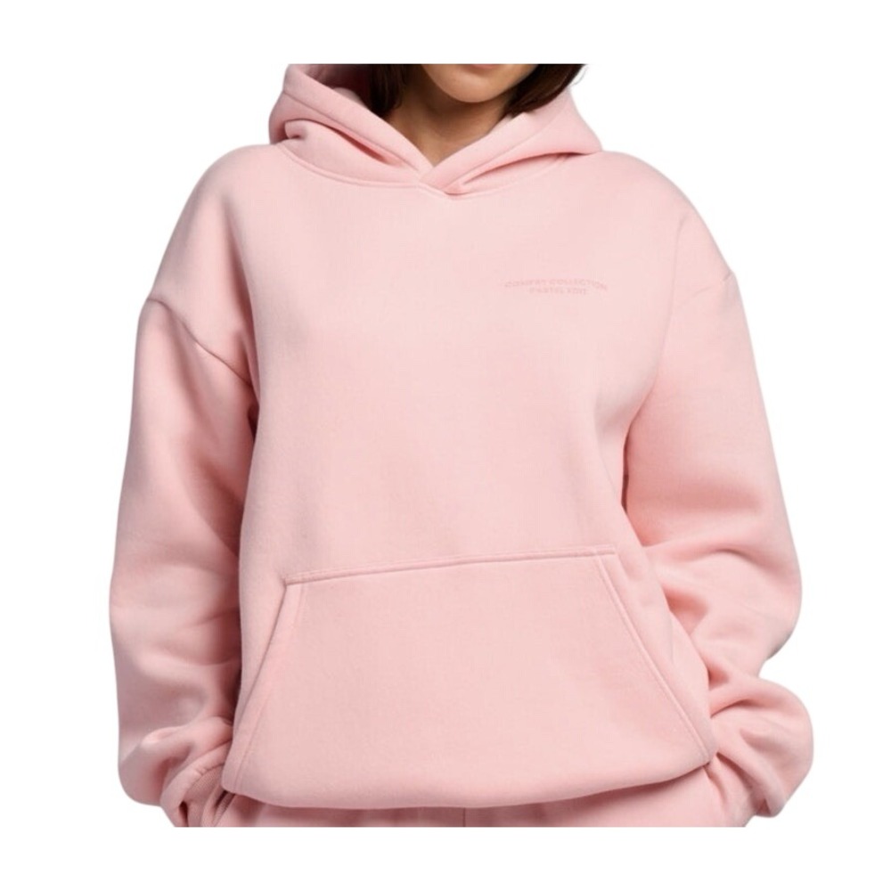 NWT Comfrt Collection Pastel Edit Pink Hoodie Size M Cotton Blend Unisex